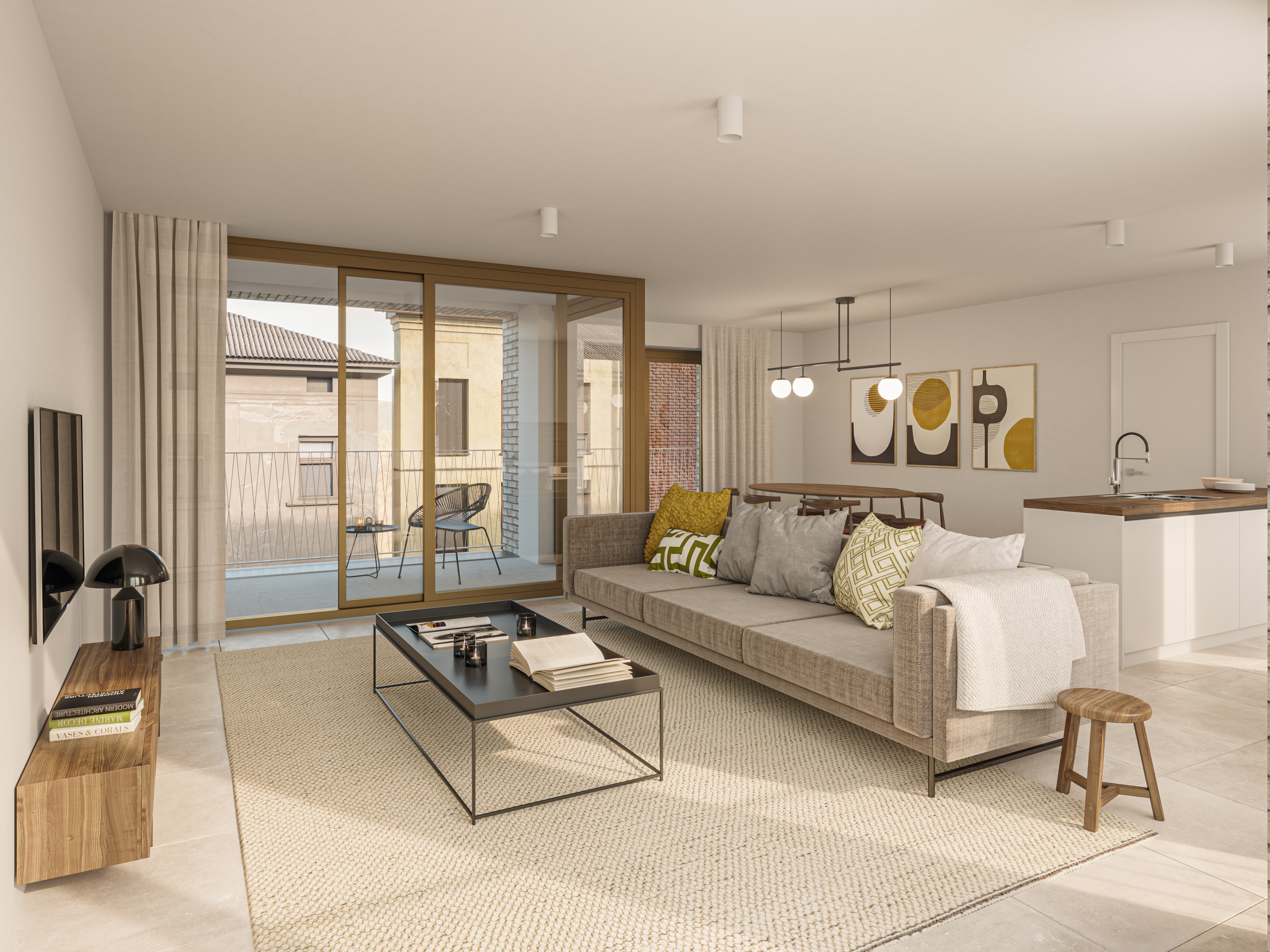 The Mark te koop Interieur woonkamer appartement C.2.2 Antwerpen Zabra